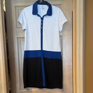 Daily Sports White and Blue Polo Dress